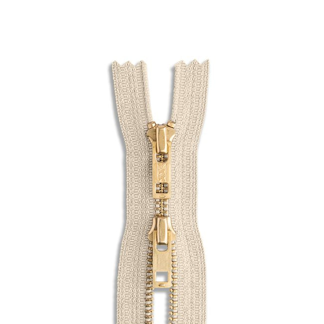 YKK® #5 Medium Weight Brass "2-Way" Closed Bottom Coverall Zipper