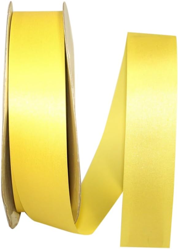 Reliant Ribbon 5500-079-09C Aqua Satin Ribbon, 1-3/8 Inch X 100 Yards, Yellow