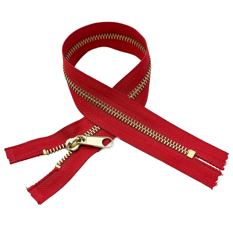 #5 Brass Handbag Zippers - Closed Bottom - Non-Locking Long Pull Tab