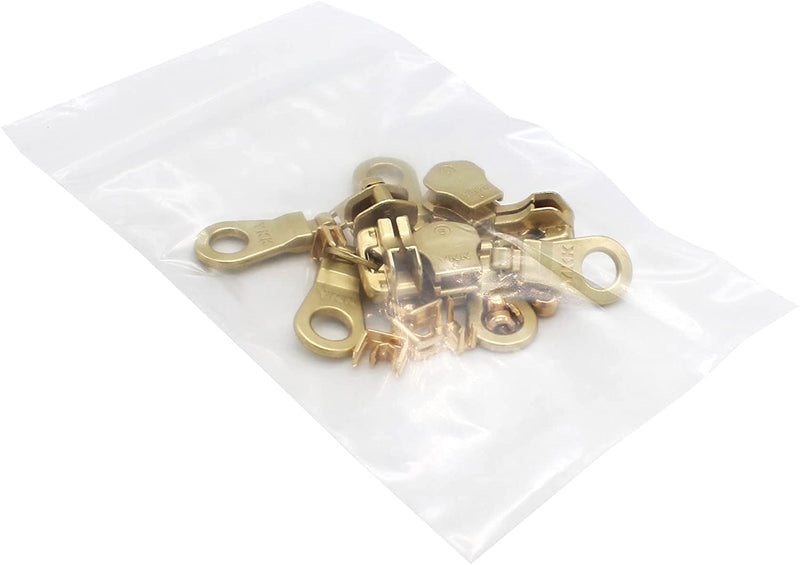 Zipper Repair Kit - #5 YKK Brass Donut Auto Lock Sliders - 5 Sliders Per Pack with Top & Bottom Stoppers Included - Made in The United States