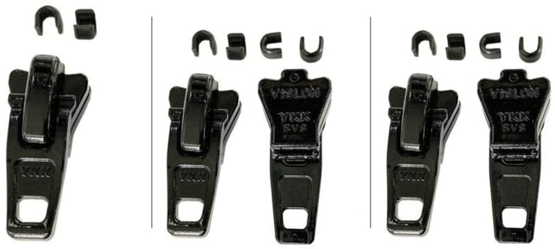 Zipper Repair Kit - Bimini Top #5 YKK Vislon Automatic Lock Sliders - 5 Sliders Per Pack with Top Stops Included - Color: Black - Made in The United States