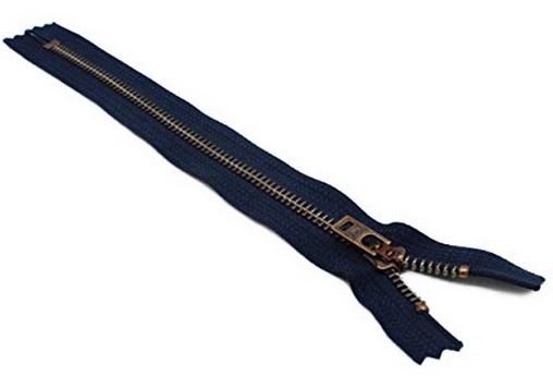 YKK #5 Antique Brass Jeans Zippers - Stock Colors