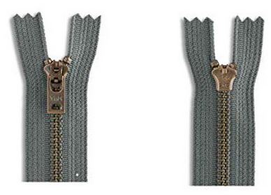YKK #5 Antique Brass Jeans Zippers - Stock Colors
