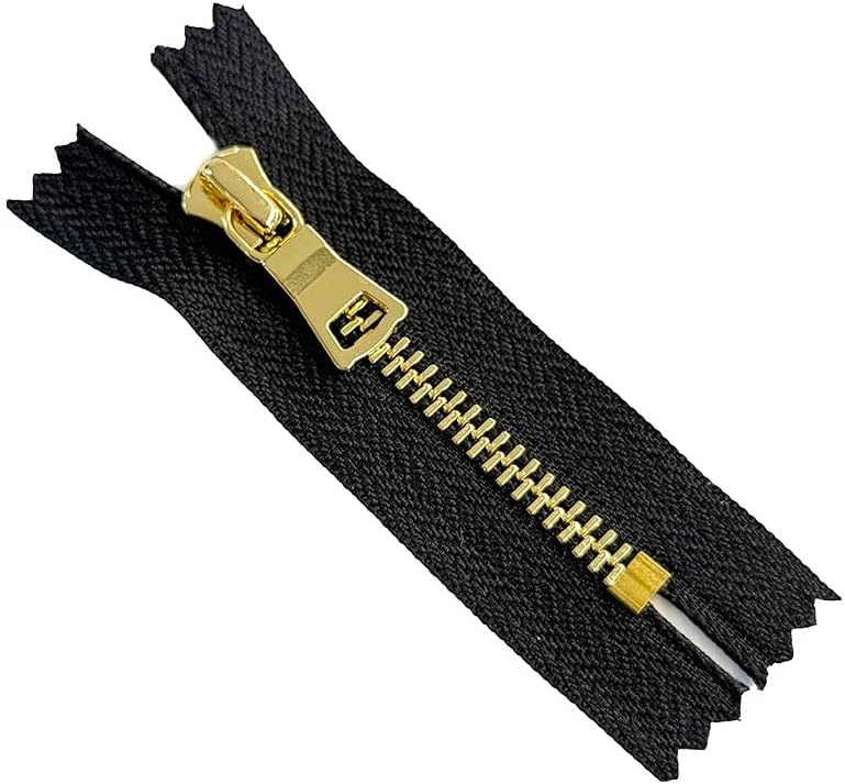 #5 High-End Shiny Gold - Closed Bottom Zipper - White or Black Tape