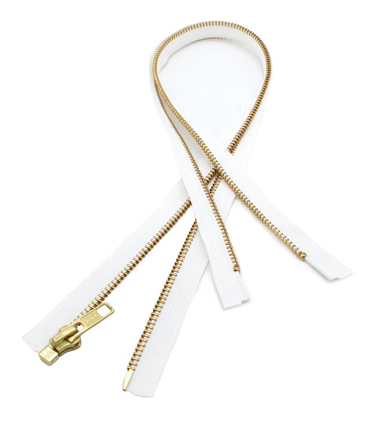 YKK #5 Brass Jacket Separating Zippers - Stock Colors