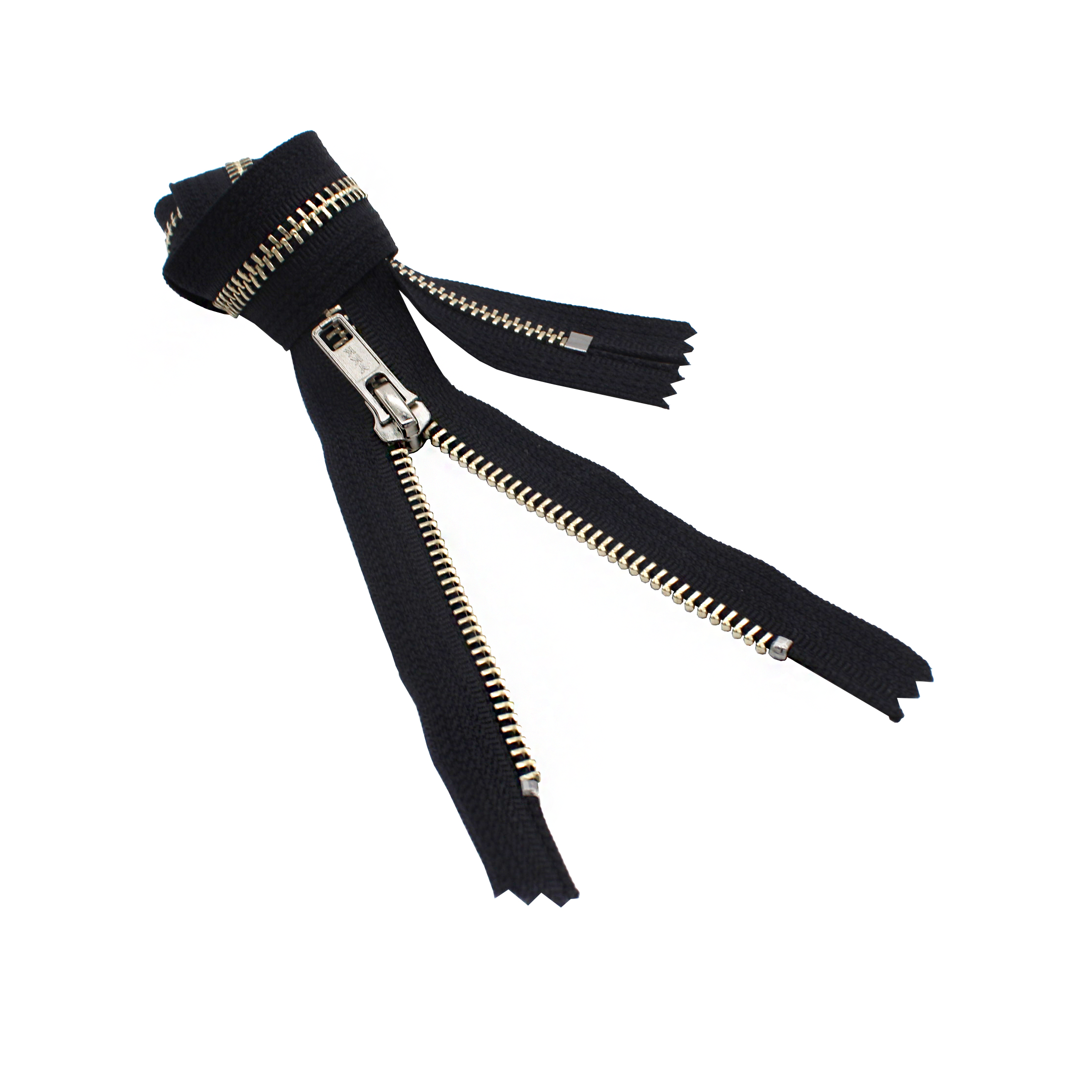 YKK #5 Nickel Metal Zipper Closed Bottom — Zipper Stop