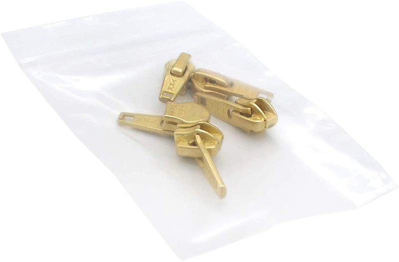 Zipper Repair Kit - #5 YKK Coil Brass Automatic Lock Jacket Sliders - 5 Sliders Per Pack - Made in The United States