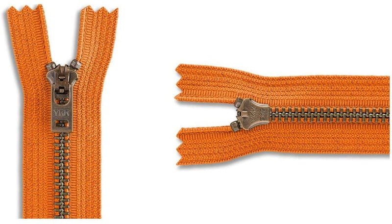 YKK #5 Antique Brass Jeans Zippers - Stock Colors