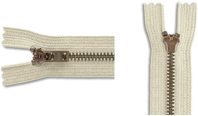 YKK #5 Antique Brass Jeans Zippers - Stock Colors