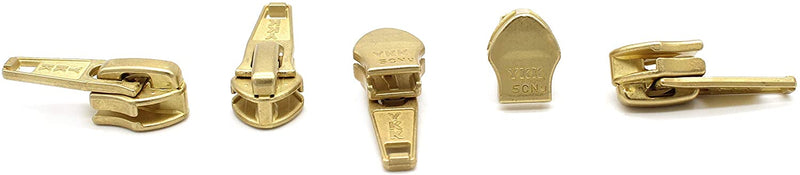 Zipper Repair Kit - #5 YKK Coil Brass Automatic Lock Jacket Sliders - 5 Sliders Per Pack - Made in The United States
