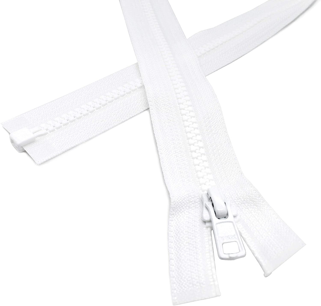 4PCS #5 42-Inch Separating Zippers – Open-End For Jackets & Coats, Black Resin Teeth