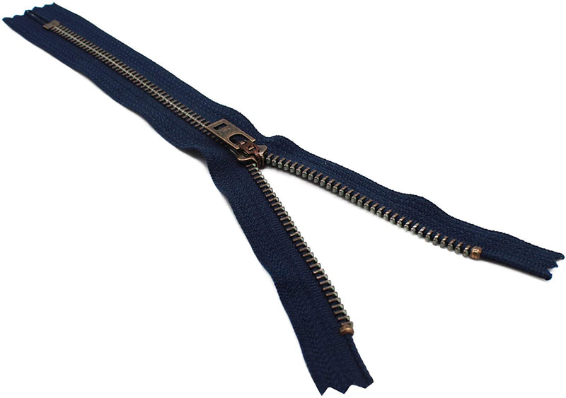 YKK #5 Antique Brass Jeans Zippers - Stock Colors