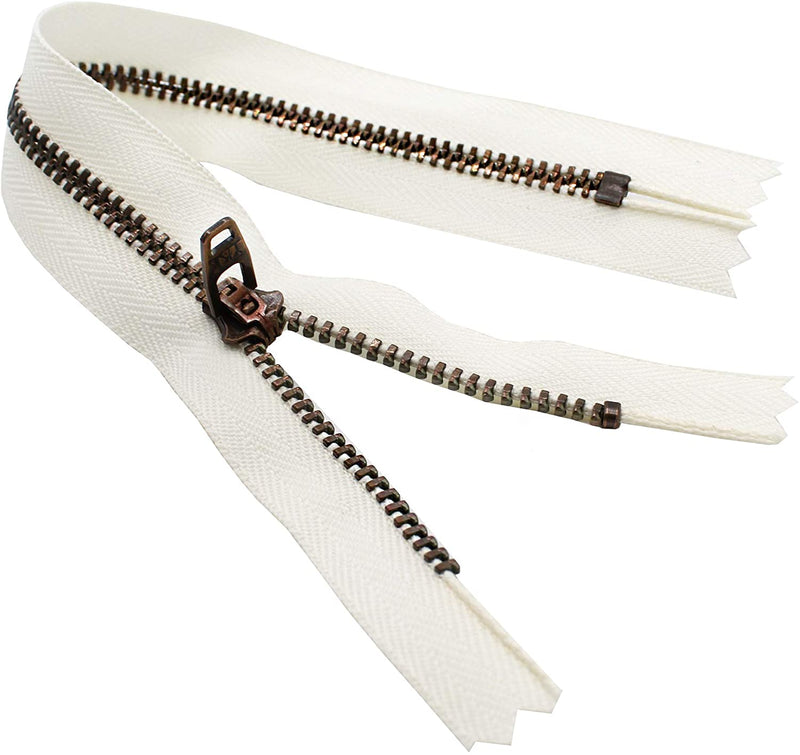 YKK #5 Antique Brass Jeans Zippers - Stock Colors