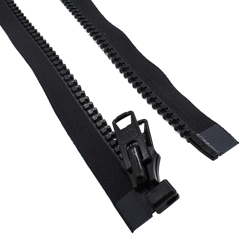 tent zipper #10 Reversible Marine Molded with 2 Heads 36" to 250" (Marine/Tent Zipper) -