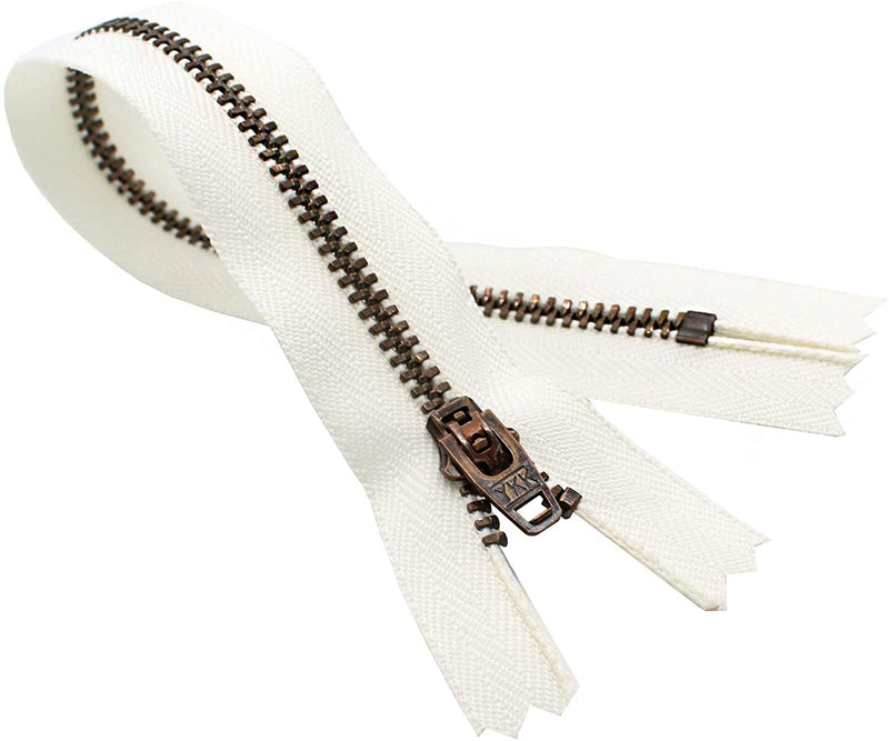 YKK #5 Antique Brass Jeans Zippers - Stock Colors