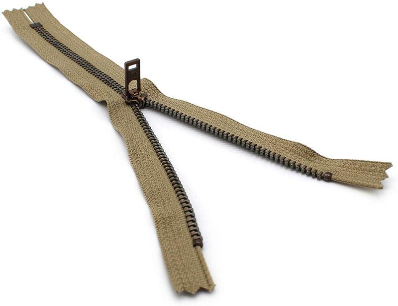 YKK #5 Antique Brass Jeans Zippers - Stock Colors