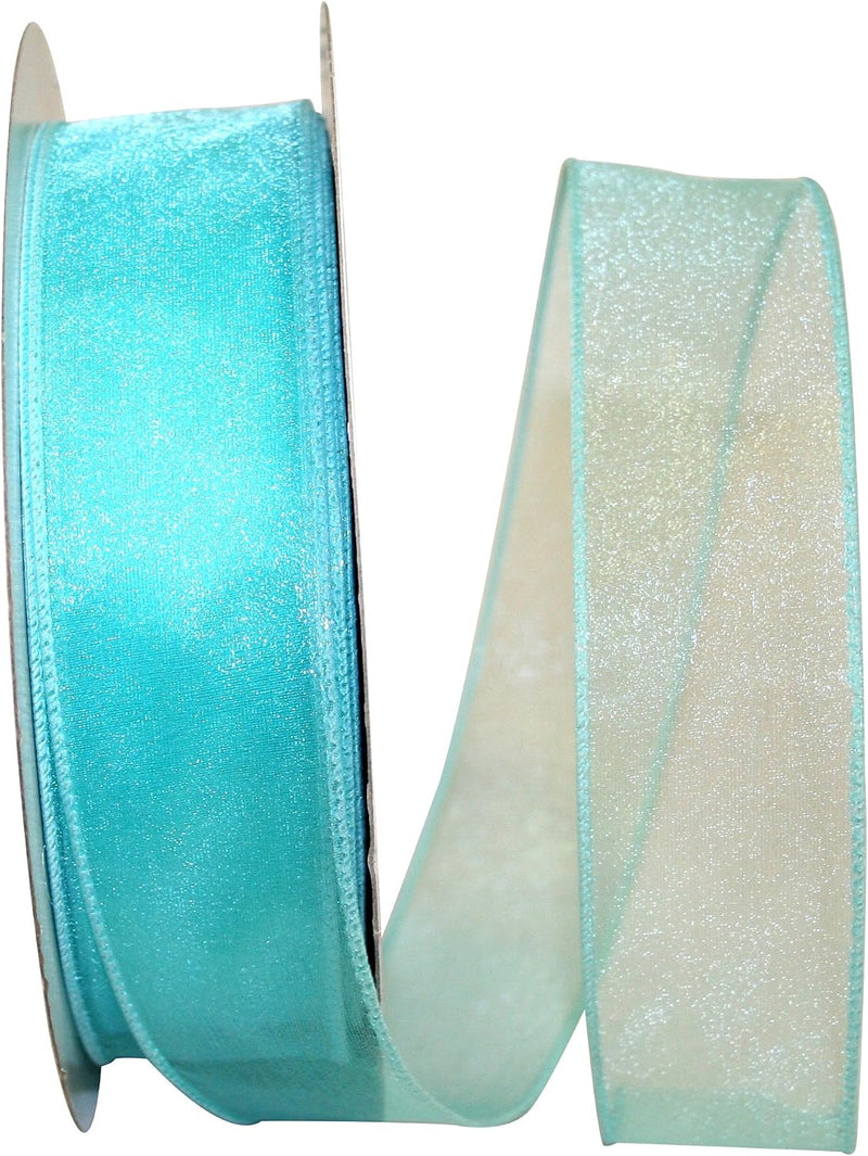 Reliant Ribbon 99908W-077-09K Sheer Lovely Value Wired Edge Ribbon, 1-1/2 Inch X 50 Yards, Aqua