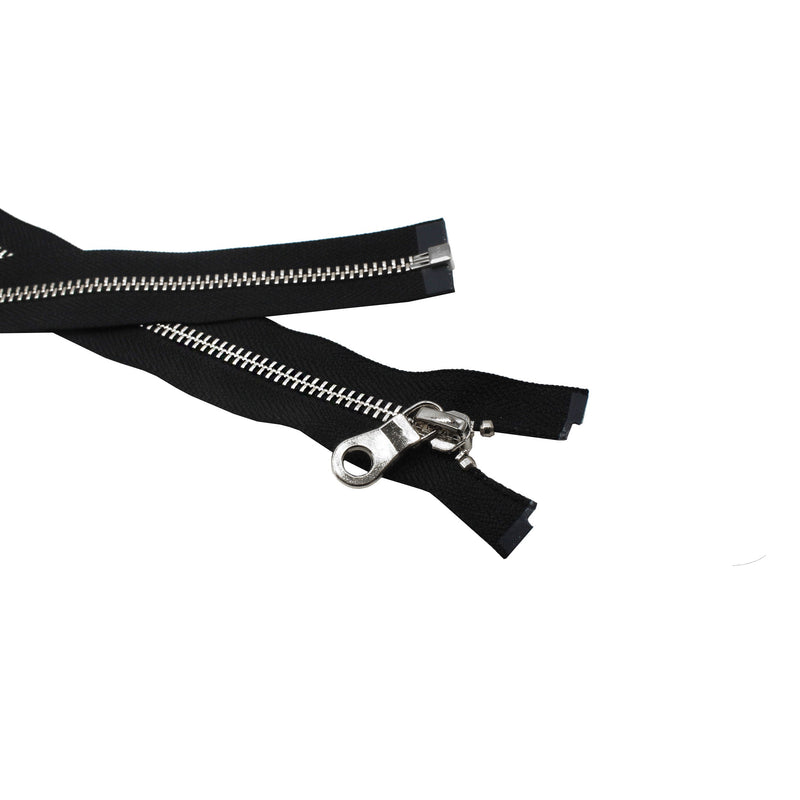36" YKK® #5 Nickel Auto-Lock Separating Everbright Zippers - Black Or White