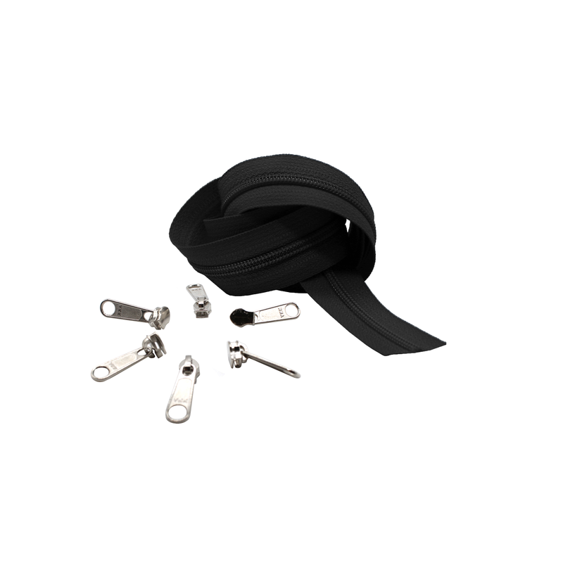 YKK #3 Coil Zipper Chain And #3 DFL Coil Long Pull - Non‑Lock Sliders (For Coil Chain Only)