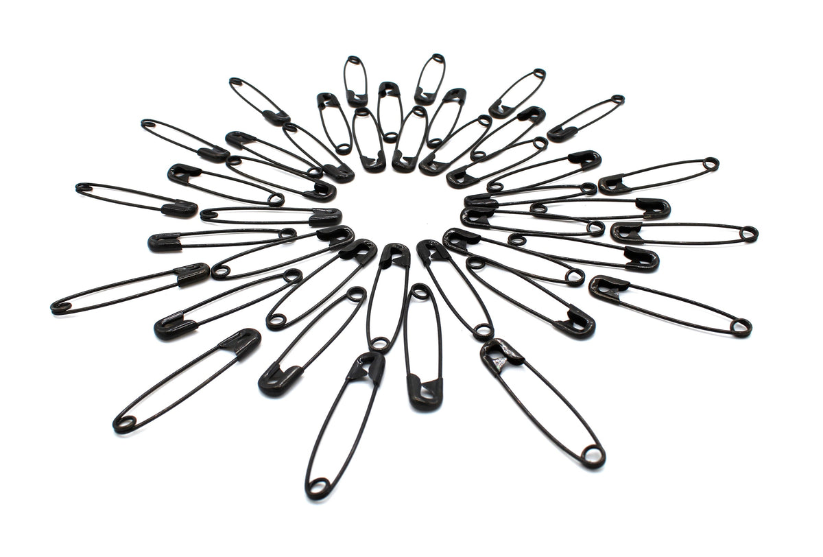 Black Safety Pins (50 pins-bag) — Zipper Stop