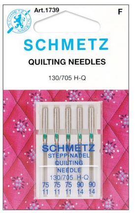 Schmetz Quilt Machine Needles Sizes 11/75 (3) & 14/90 (2)