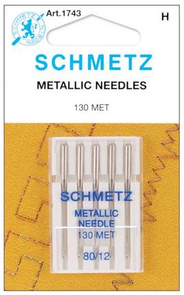 Schmetz Metallic Machine Needles Size 80/12 5/Pkg
