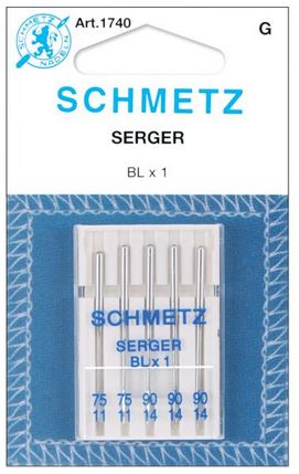 Schmetz Overlock Machine Needles - BLX1 Sizes 75/11 (2) & 90/14 (3)