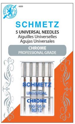 Schmetz Chrome Universal Machine Needles Size 12/80 5/Pkg