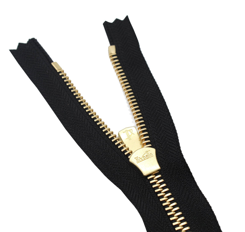 YKK  #5 Excella Golden Brass Zipper - Closed Bottom