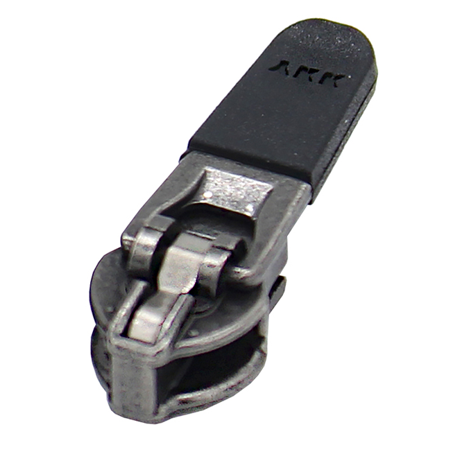 YKK® #3 Coil Semi - Automatic Slider with Black Rubber Tap - Antique Silver
