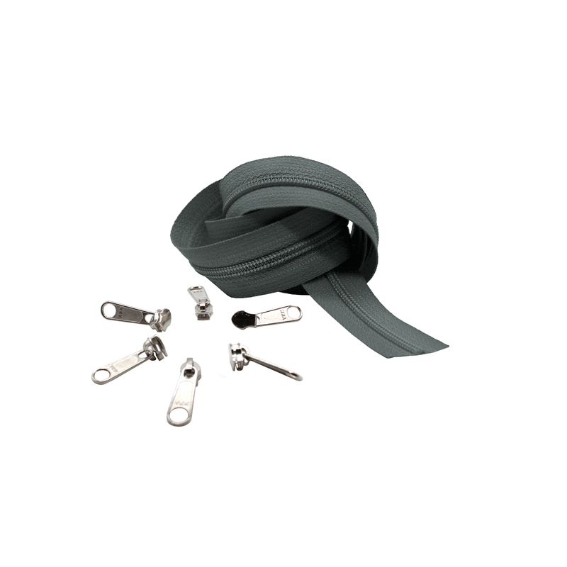 YKK #3 Coil Zipper Chain And #3 DFL Coil Long Pull - Non‑Lock Sliders (For Coil Chain Only)