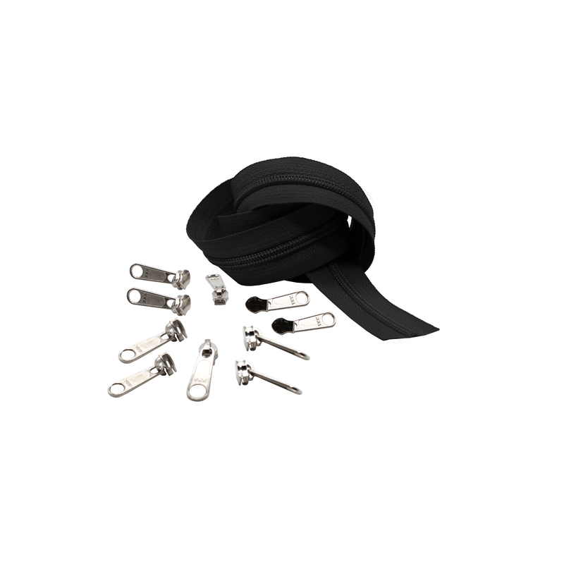 YKK #3 Coil Zipper Chain And #3 DFL Coil Long Pull - Non‑Lock Sliders (For Coil Chain Only)