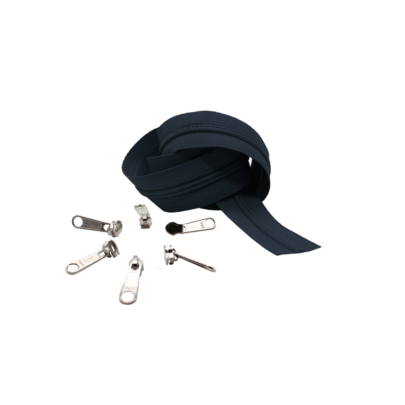 YKK #3 Coil Zipper Chain And #3 DFL Coil Long Pull - Non‑Lock Sliders (For Coil Chain Only)