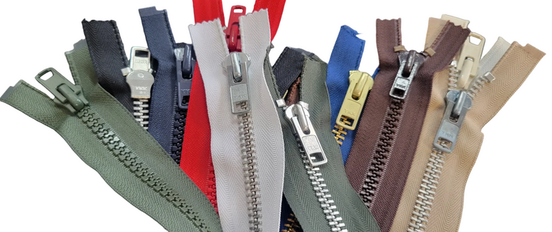 YKK #10 Assorted Separating Zippers in Metal & Vislon. 10 pcs for 10.99. Free Shipping Included.