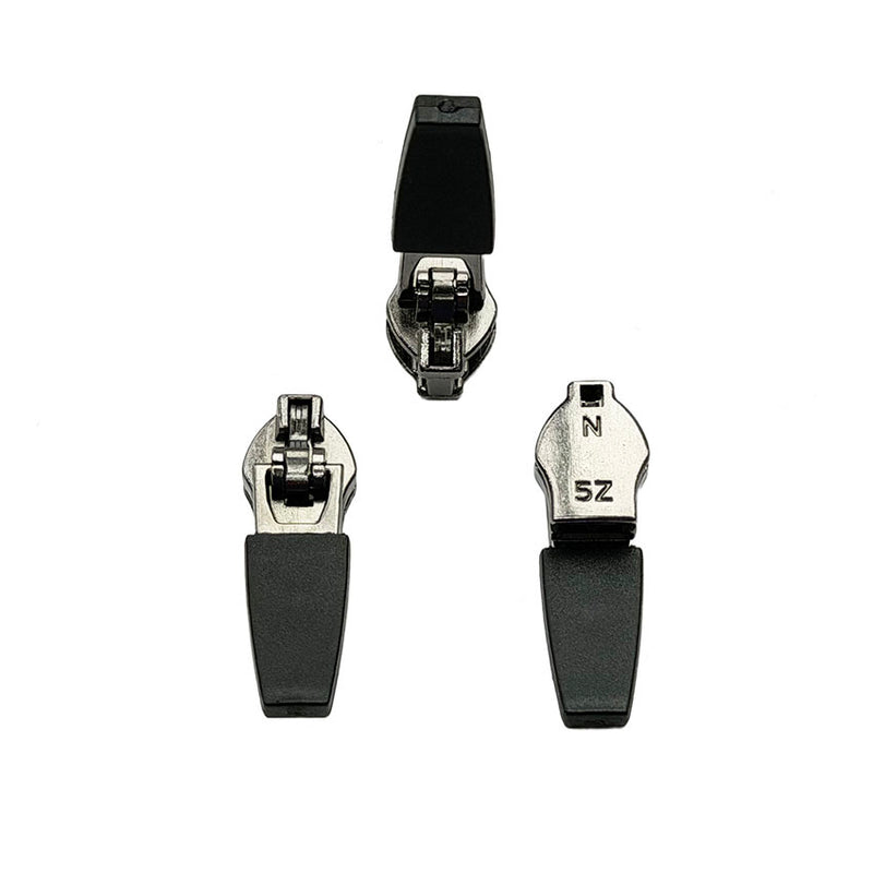 #5 Coil Semi Auto Lock - Black Rubber Pull Slider