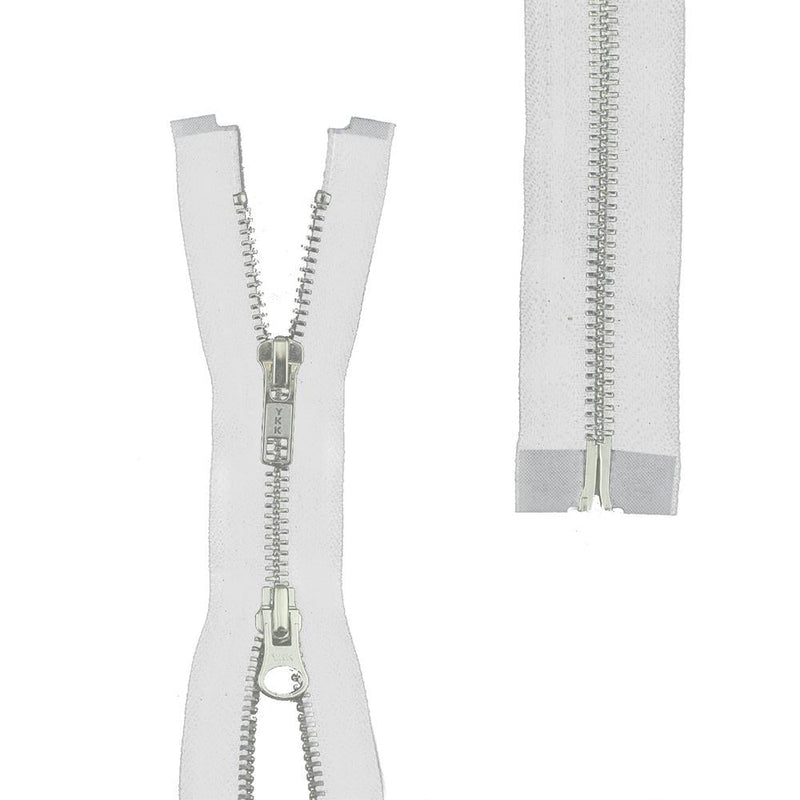 YKK® #5 "2-Way" Aluminum Separating 48" - Jacket - Black & White