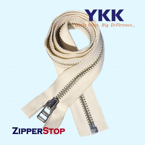YKK ® #5 Nickel Separating Corespun Zipper - Natural (36")