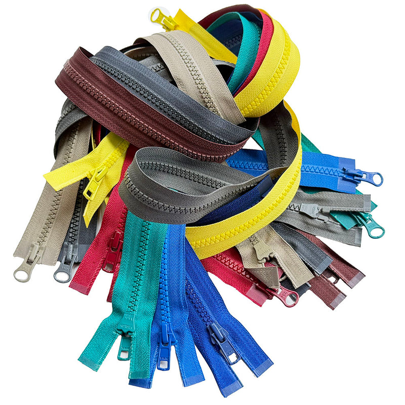 YKK #5 Vislon Two-Way Separator - Assorted Lengths and Colors - 10 pc Pack - Free Shipping Included.