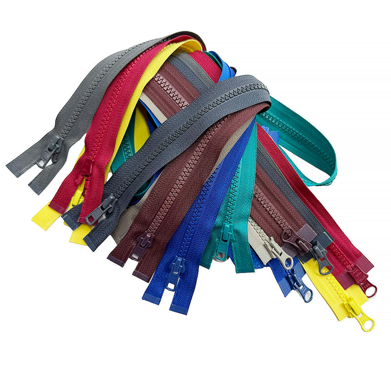 YKK #5 Vislon Two-Way Separator - Assorted Lengths and Colors - 10 pc Pack - Free Shipping Included.
