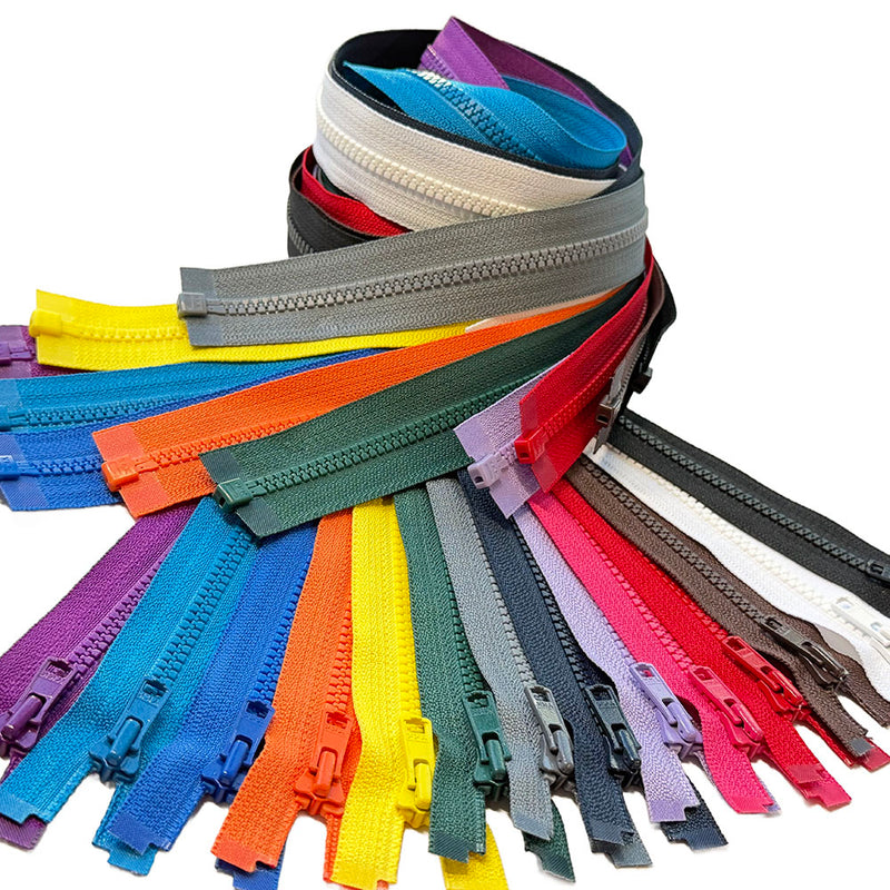 YKK® #3 Vislon Molded Separating Zippers - Stock Colors