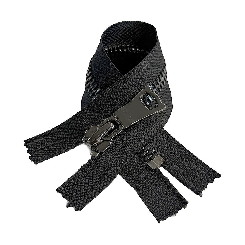 #8 High-End Gunmetal - Closed Bottom Zipper - Black Tape