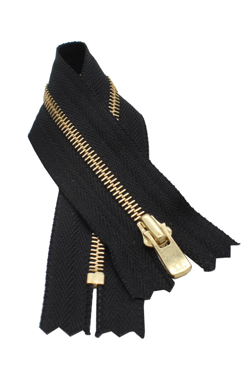 YKK® #2 Excella Golden Brass Zipper - Closed Bottom