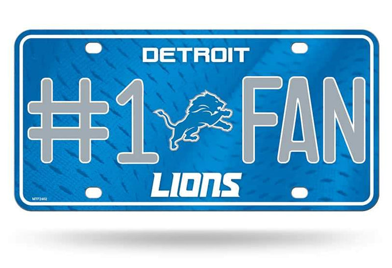 Detriot Lions NFL #1 Fan Metal License Plate