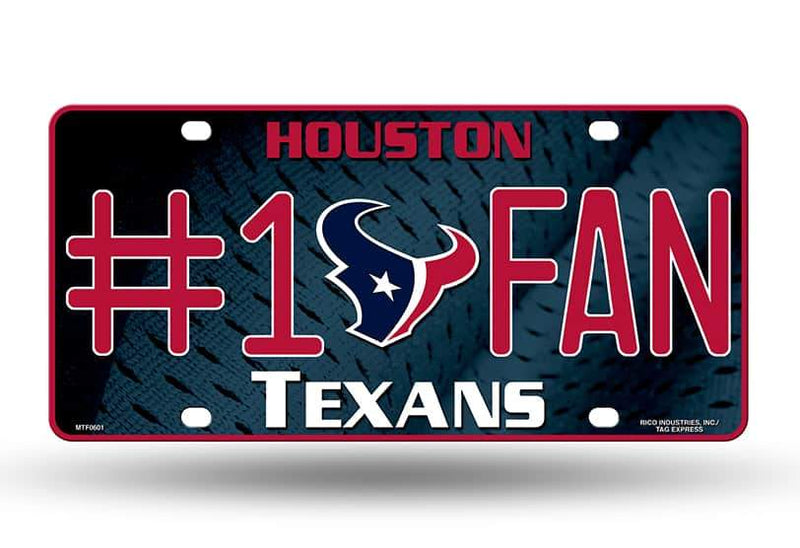 Houston Texans NFL #1 Fan Metal License Plate