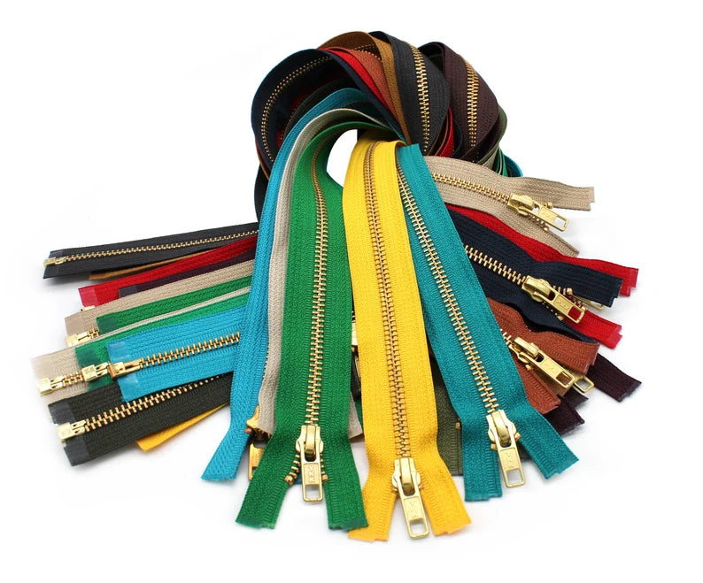 YKK #5 Brass Separator - Auto Lock Slider. 6 Assorted Colors - Customized to your specific length for $19.99 Free Shipping Included.