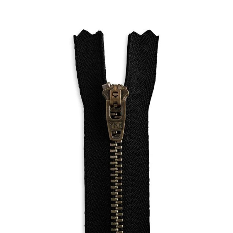YKK #4.5 Antique Brass Jeans Zippers - Stock Colors