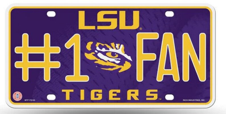 LSU NCAA #1 Fan Metal License Plate