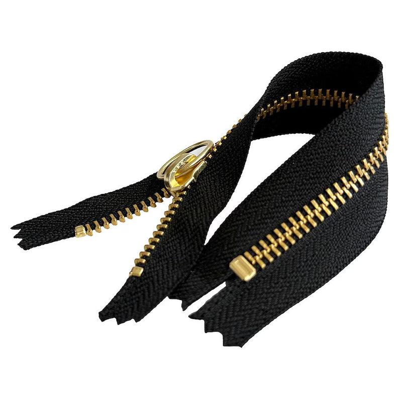 YKK #5 Brass Closed Bottom with Non Locking Ring Pull 20mm - 7" 20 pcs 10 Black - 10 White For $19.99 - Free Shipping !
