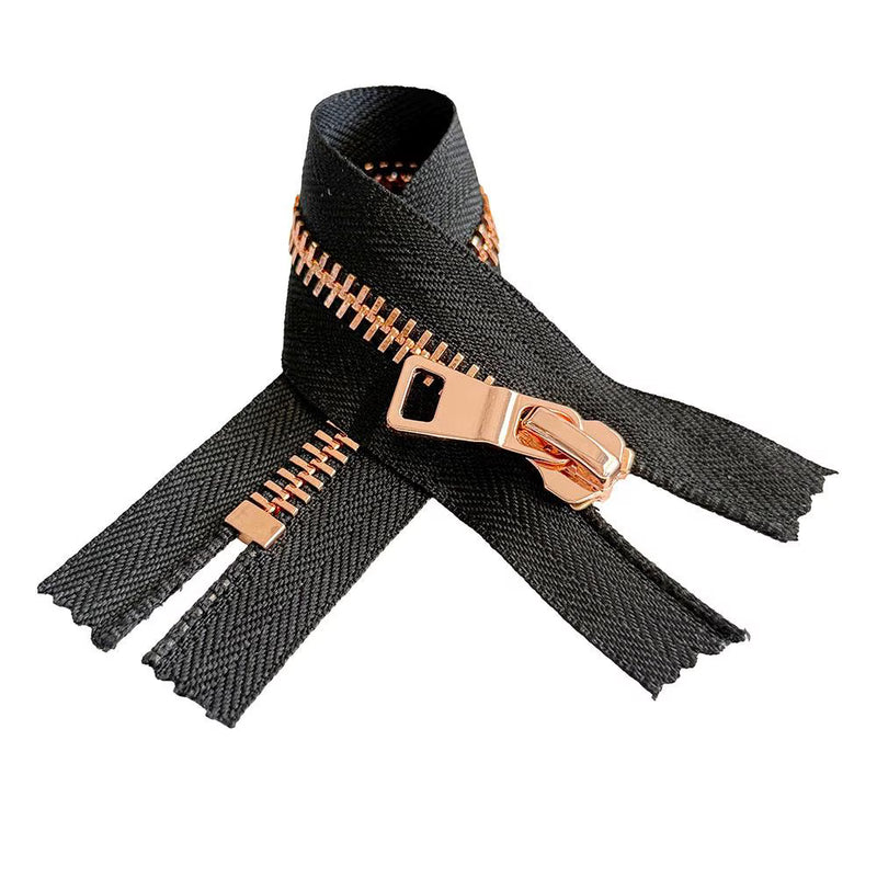 #8 High-End Rose Gold - Closed Bottom Zipper - Black Tape