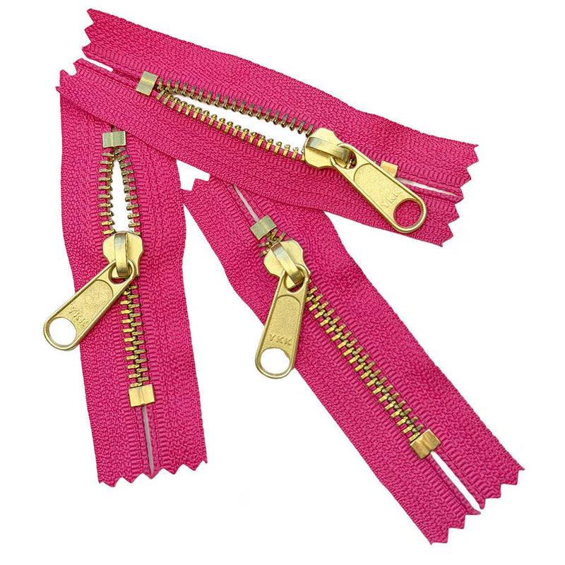 YKK #5 Brass Closed Top / Closed Bottom with Non Locking Long Pull Slider. All Colors Available